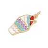 Brass Enamel Ice Cream Pendants KK-P323-01B-G-2