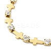 304 Stainless Steel Crystal Rhinestone Link Chain Bracelets for Women BJEW-G712-13B-02-2