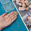 4 Piars 4 Styles Brass Ring Hoop Earrings for Women EJEW-BBC0001-71-3