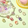 50Pcs Transparent Spray Painted Glass Peach Pendants GLAA-CJ0002-24-7