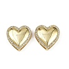 Heart Brass Micro Pave Clear Cubic Zirconia Slide Charms KK-S526-29G-1