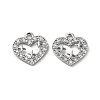 Brass Micro Pave Clear Cubic Zirconia Charms KK-H460-49P-1