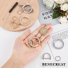 2 Sets 2 Colors  Zinc Alloy Crystal Rhinestone Spring Gate Rings ALRI-BC0001-02-3