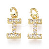 Brass Micro Pave Clear Cubic Zirconia Charms KK-N241-001I-1
