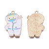 Rack Plating Eco-Friendly Alloy Enamel Pendants ENAM-N052-007-1