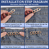 6Pcs Chain Shape Alloy Adjustable Jean Pins AJEW-GF0009-70LG-6