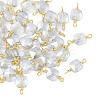 Glass Faceted Square Connector Charms KK-C097-09G-02-1