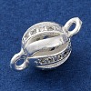 Brass Micro Pave Clear Cubic Zirconia Connector Charms KK-A230-06D-S-2