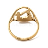 Ion Plating(IP) 304 Stainless Steel Yoga Adjustable Ring for Women RJEW-M149-27G-2
