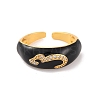 Number 3 Brass Micro Pave Clear Cubic Zirconia Open Cuff Rings RJEW-U009-02A-G-2