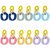 ANATTASOUL 6 Pairs 6 Colors Oval Acrylic Dangle Stud Earrings with Steel Iron Pins for Women EJEW-AN0004-12-1