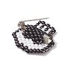 Halloween Skull Glass Seed Beads Brooch JEWB-BR00166-4