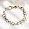 304 Stainless Steel Oval Link Chain Bracelets for Women LS-BJEW-D377-01A-2