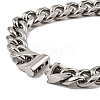 Non-Tarnish 304 Stainless Steel Cuban Link Chain Bracelet NJEW-D050-02F-P-2
