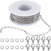 10M 304 Stainless Steel Paperclip Chains FIND-SC0012-54-1