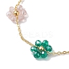 Electroplated Glass Flower Links Bracelets BJEW-JB10265-3