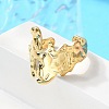 Ion Plating(IP) 304 Stainless Steel Wide Flower Open Cuff Ring for Women X-RJEW-G275-05G-2