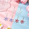 304 Stainless Steel Glass Seed Beads Snowflake Dangle Earrings EJEW-MZ00537-1