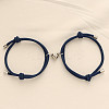 Alloy Heart-shaped Magnetic Braided Rope Bracelets for Couple Girlfriends WG59636-04-1