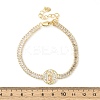 Brass Micro Pave Clear Cubic Zirconia Rectangle Link Chain Bracelets for Women BJEW-U044-01A-G-5
