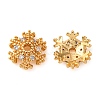 Brass Micro Pave Clear Cubic Zirconia Bead Caps KK-K378-48B-G-1