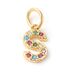 Brass Micro Pave Colorful Cubic Zirconia Charms ZIRC-F092-01-S-1