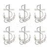 6Pcs Anchor Alloy Rhinestone Lapel Pins for Backpack Clothes JEWB-FH0002-73P-1