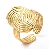 Ion Plating(IP) 304 Stainless Steel Vortex Open Cuff Ring for Women RJEW-M149-17G-3
