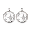 Brass Micro Pave Clear Cubic Zirconia Pendants KK-F821-18P-1