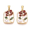 304 Stainless Steel Rhinestone & Enamel & ABS Imitation Pearl Pendants STAS-T072-86A-G-1