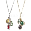 Stainless Steel and Glass Pendant Necklaces NJEW-JN04701-1