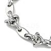 304 Stainless Steel Oval & Knot Link Bracelets for Men Women BJEW-G725-01P-2