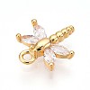 Brass Micro Pave Cubic Zirconia Charms KK-N261-10G-2