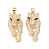 Brass Micro Pave Green Cubic Zirconia Pendants KK-E005-36G-1