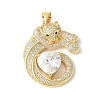 Brass Micro Pave Cubic Zirconia Pendants ZIRC-I071-21G-1