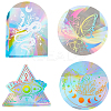 4Pcs 4 Styles PET Rainbow Window Clings Stickers DIY-GF0007-63-1