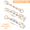 6Pcs 3 Styles Iron Glass with Enamel Butterfly Bag Extension Chains FIND-FH0016-70-2