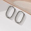 Non-Tarnish 304 Stainless Steel Oval Hoop Earrings X-EJEW-M218-02A-P-2
