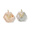 Natural Mixed Gemstone Faceted Pendants G-P585-01G-2