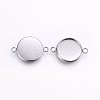 Tarnish Resistant 304 Stainless Steel Cabochon Connector Settings X-STAS-I095-28P-C-1