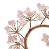 Natural Rose Quartz Chips Love Heart Tree Decorations DJEW-P017-B04-3