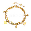 201 Stainless Steel Cable & Curb Chain Double Layeys Bracelets FS-WG1EEED-04-1