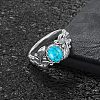 Zinc Alloy with Synthetic Turquoise Finger Rings FS-WGE57A9-03-3