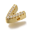 Rack Plating Brass Micro Pave Clear Cubic Zirconia Beads KK-G500-30G-V-2