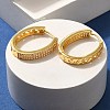 Brass Cubic Zirconia Hoop Earrings EJEW-M048-05G-2
