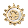 304 Stainless Steel with Synthetic Shell Pendants LS-STAS-G374-02G-1