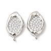 Brass Micro Pave Cubic Zirconia Stud Earring Findings KK-H440-03P-1