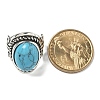 Synthetic Turquoise Adjustable Rings RJEW-I108-01AS-15-6