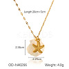Ocean Theme Natural Shell & 304 Stainless Steel Pendant Dapped Chain Necklaces for Women FS-WG58500-13-2