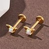 304 Stainless Steel Synthetic Opal Stud Earrings EJEW-B143-01G-05-2